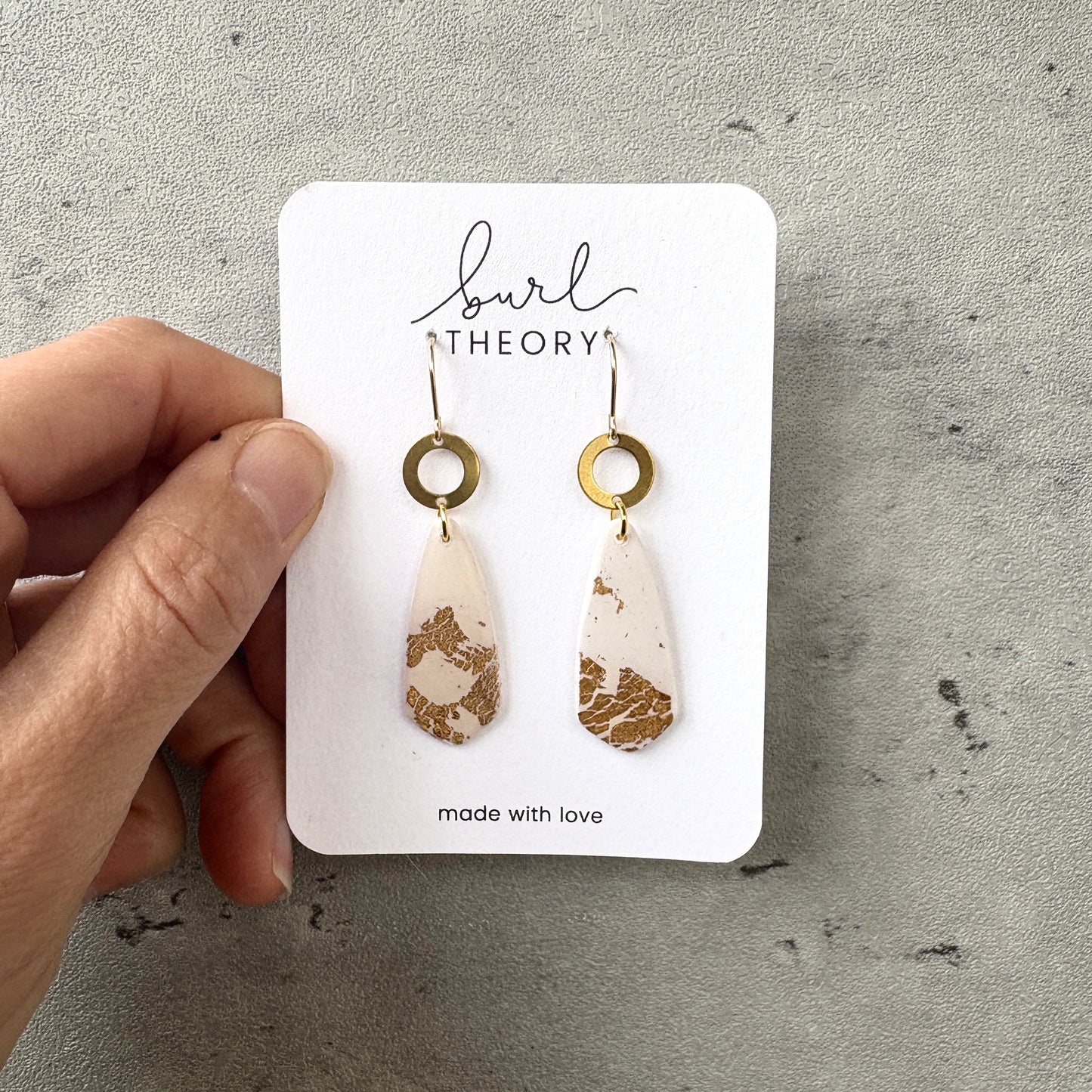 Earrings | Cream + Gold