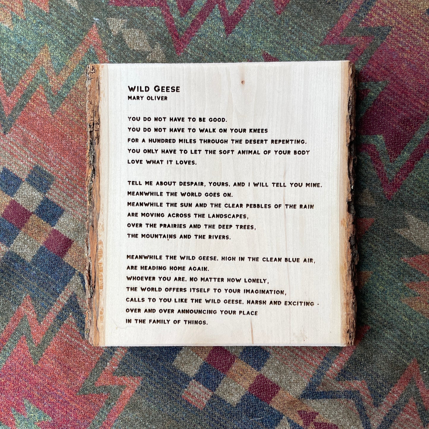Poem Plank | Wild Geese