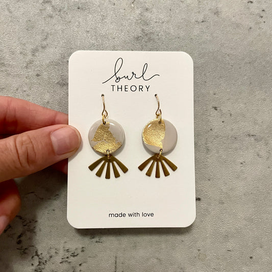 Earrings | Cream + Gold