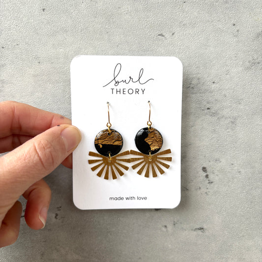 Earrings | Black + Gold