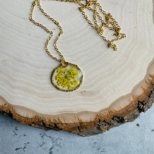 Pressed Flower Necklace | Queen Anne’s Lace