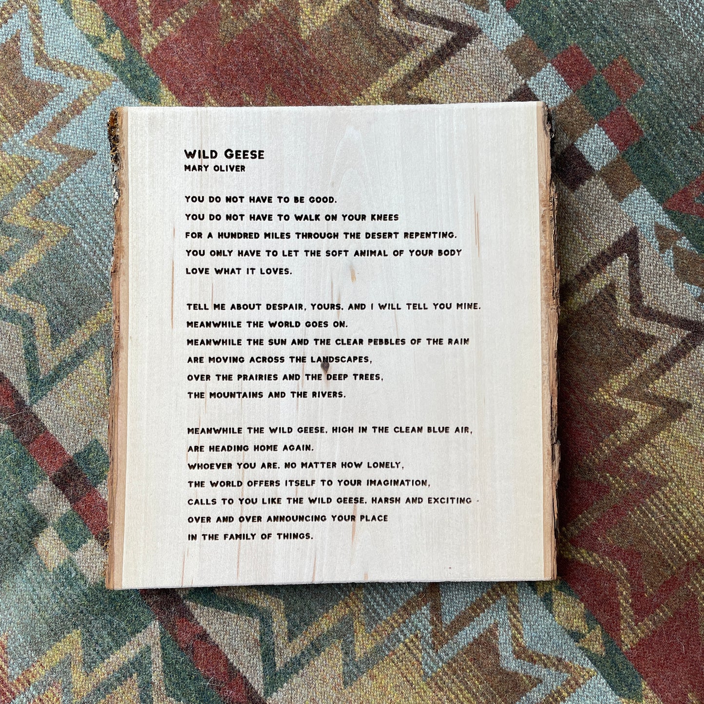 Poem Plank | Wild Geese